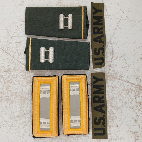 US Army Dress Uniform Captain Rank Insignia Lot of 6 – Shoulder Patches Set - Picture 4 of 11